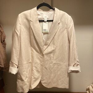 Linen blend blazer